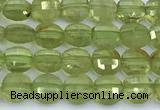 CCB1153 15 inches 4mm faceted coin peridot beads