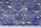 CCB1165 15 inches 4mm faceted coin tanzanite beads