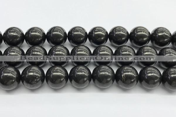 CCB1181 15 inches 16mm round shungite gemstone beads