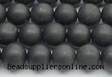 CCB1186 15 inches 6mm round matte shungite gemstone beads