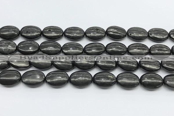 CCB1202 15 inches 13*18mm oval shungite gemstone beads