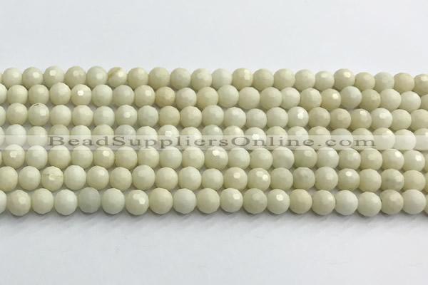 CCB1210 15 inches 6mm faceted round ivory jasper beads