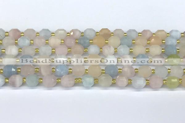 CCB1244 15 inches 7*8mm faceted morganite gemstone beads