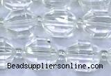 CCB1260 15 inches 9*10mm faceted white crystal beads