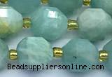 CCB1264 15 inches 9*10mm faceted amazonite gemstone beads