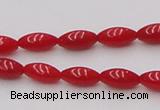 CCB132 15.5 inches 4*7mm rice red coral beads strand wholesale