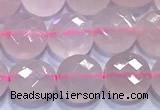 CCB1332 15 inches 8mm faceted coin rose quartz beads