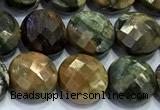 CCB1340 15 inches 8mm faceted coin rhyolite beads