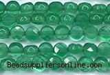 CCB1362 15 inches 2.5mm faceted coin green agate beads