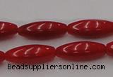 CCB137 15.5 inches 5*13mm rice red coral beads strand wholesale