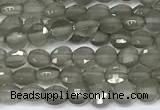 CCB1373 15 inches 4mm faceted coin grey moonstone beads