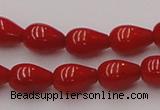 CCB140 15.5 inches 5*8mm teardrop red coral beads wholesale