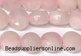 CCB1405 15 inches 6mm faceted coin rose quartz beads