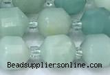 CCB1433 15 inches 7mm - 8mm faceted amazonite beads