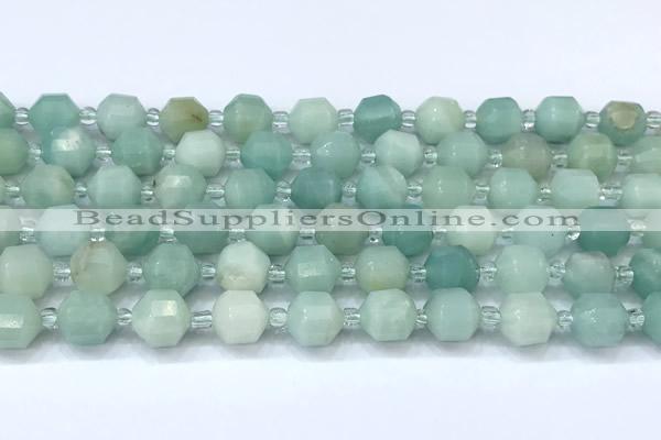 CCB1433 15 inches 7mm - 8mm faceted amazonite beads