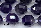 CCB1447 15 inches 7mm - 8mm faceted amethyst beads