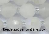 CCB1450 15 inches 9mm - 10mm faceted AB-color white phantom beads