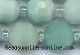 CCB1457 15 inches 9mm - 10mm faceted amazonite beads