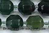 CCB1472 15 inches 9mm - 10mm faceted moss agate beads