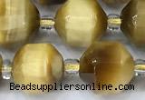 CCB1477 15 inches 9mm - 10mm faceted golden tiger eye beads