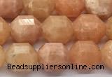 CCB1504 15 inches 7mm - 8mm faceted peach calcite beads