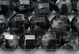 CCB1509 15 inches 7mm - 8mm faceted black labradorite beads