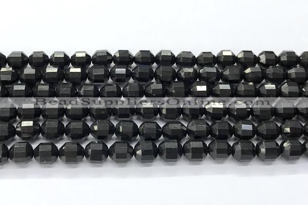 CCB1510 15 inches 7mm - 8mm faceted shungite beads