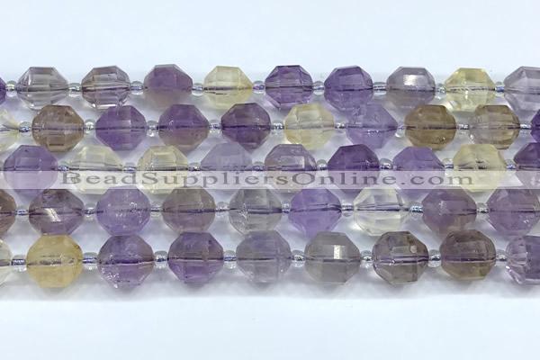 CCB1514 15 inches 9mm - 10mm faceted ametrine beads