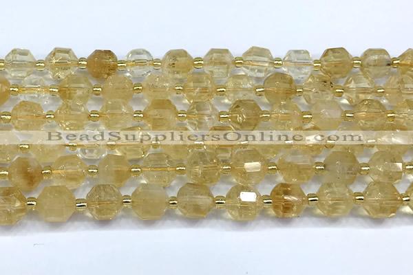 CCB1522 15 inches 8mm - 9mm faceted citrine gemstone beads