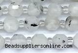 CCB1562 15 inches 5mm - 6mm faceted white moonstone beads