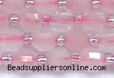 CCB1584 15 inches 5mm - 6mm faceted rose quartz beads