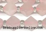 CCB1602 15 inches 10mm faceted rose quartz beads