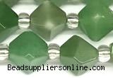 CCB1613 15 inches 10mm faceted green aventurine beads