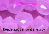 CCB1635 15 inches 6mm faceted teardrop rose quartz beads