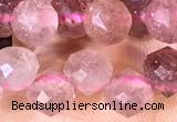 CCB1641 15 inches 6mm faceted teardrop strawberry quartz beads