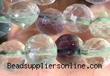 CCB1647 15 inches 6mm faceted teardrop fluorite beads