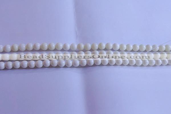 CCB300 15.5 inches 4mm round white coral beads wholesale