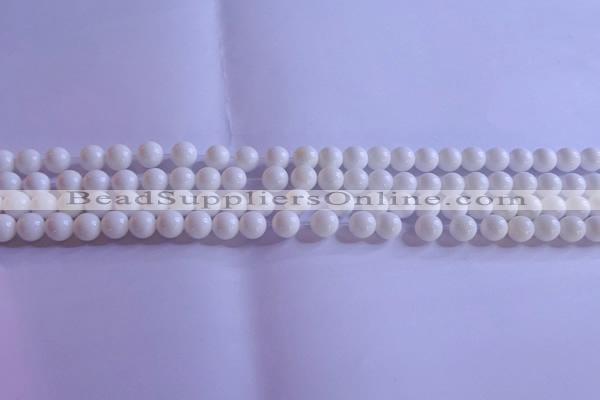 CCB400 15.5 inches 4mm round white tridacna beads wholesale