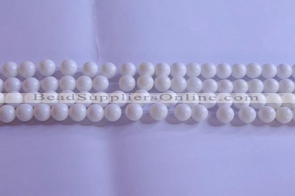 CCB402 15.5 inches 8mm round white tridacna beads wholesale