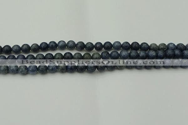 CCB450 15.5 inches 4mm round blue coral beads wholesale