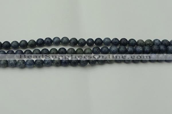 CCB451 15.5 inches 6mm round blue coral beads wholesale