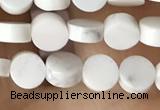 CCB510 15.5 inches 4mm coin white howlite beads wholesale