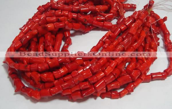 CCB52 15.5 inches 9*13mm irregular red coral beads Wholesale