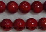 CCB56 15.5 inches 9-10mm round red coral beads Wholesale