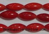 CCB59 15.5 inches 5*12mm rice shape red coral beads Wholesale