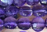 CCB600 15.5 inches 6mm faceted coin natural amethyst gemstone beads