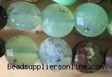 CCB612 15.5 inches 6mm faceted coin Australia chrysoprase beads