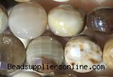 CCB622 15.5 inches 6mm faceted coin wood jasper gemstone beads