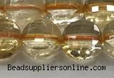 CCB686 15.5 inches 10mm faceted coin citrine gemstone beads