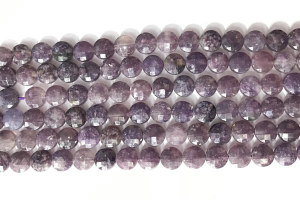 CCB757 15.5 inches 8mm faceted coin Chinese tourmaline beads